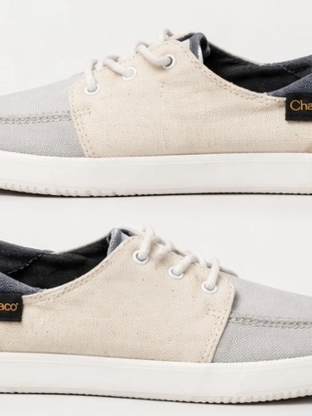 Chacos Women’s Two-Tone Gray and Cream Boat Shoes